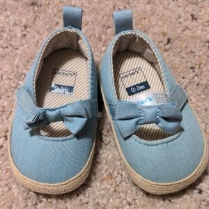 Carter's Light Blue Bow Baby Mary Jane Shoes